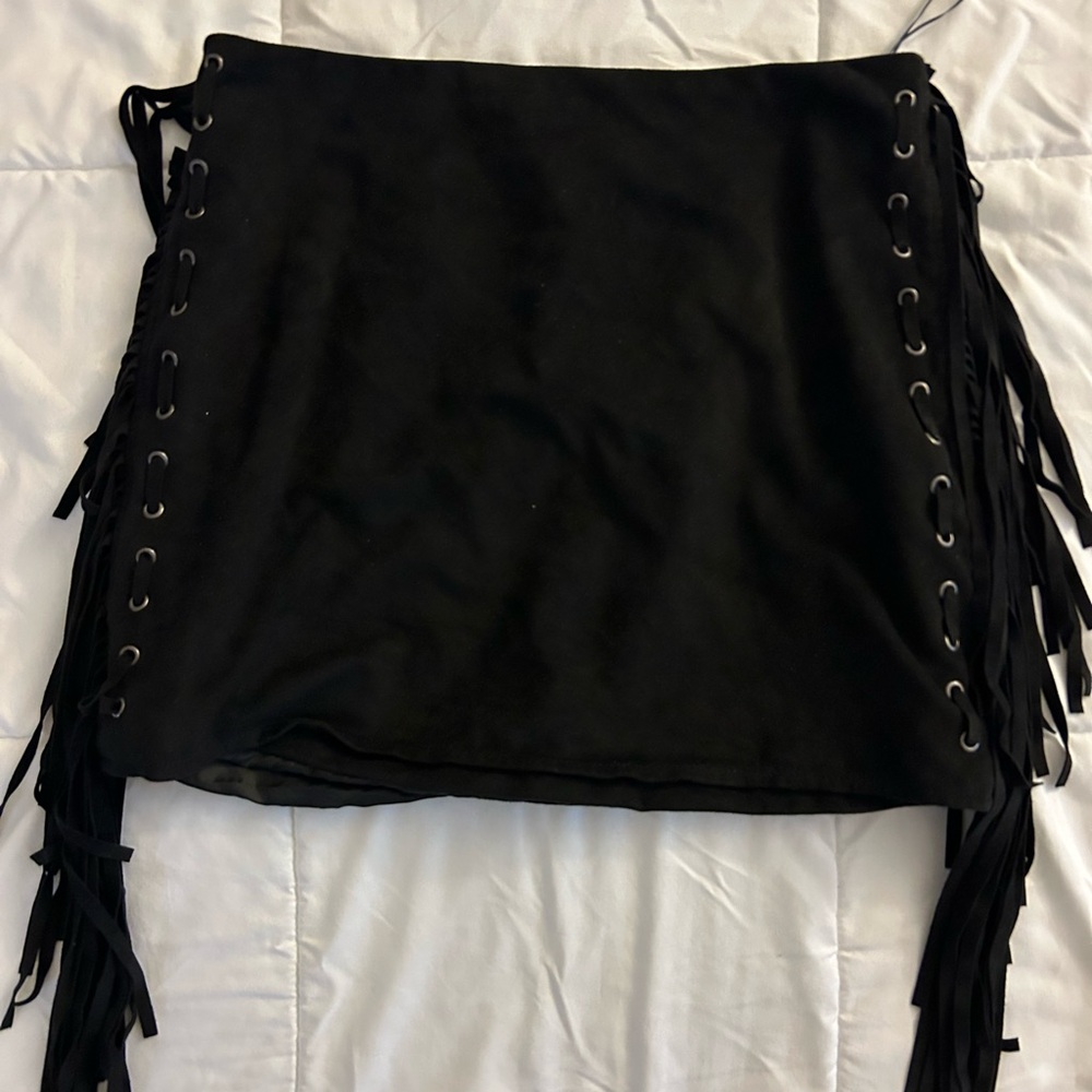 Black Fringe Skirt